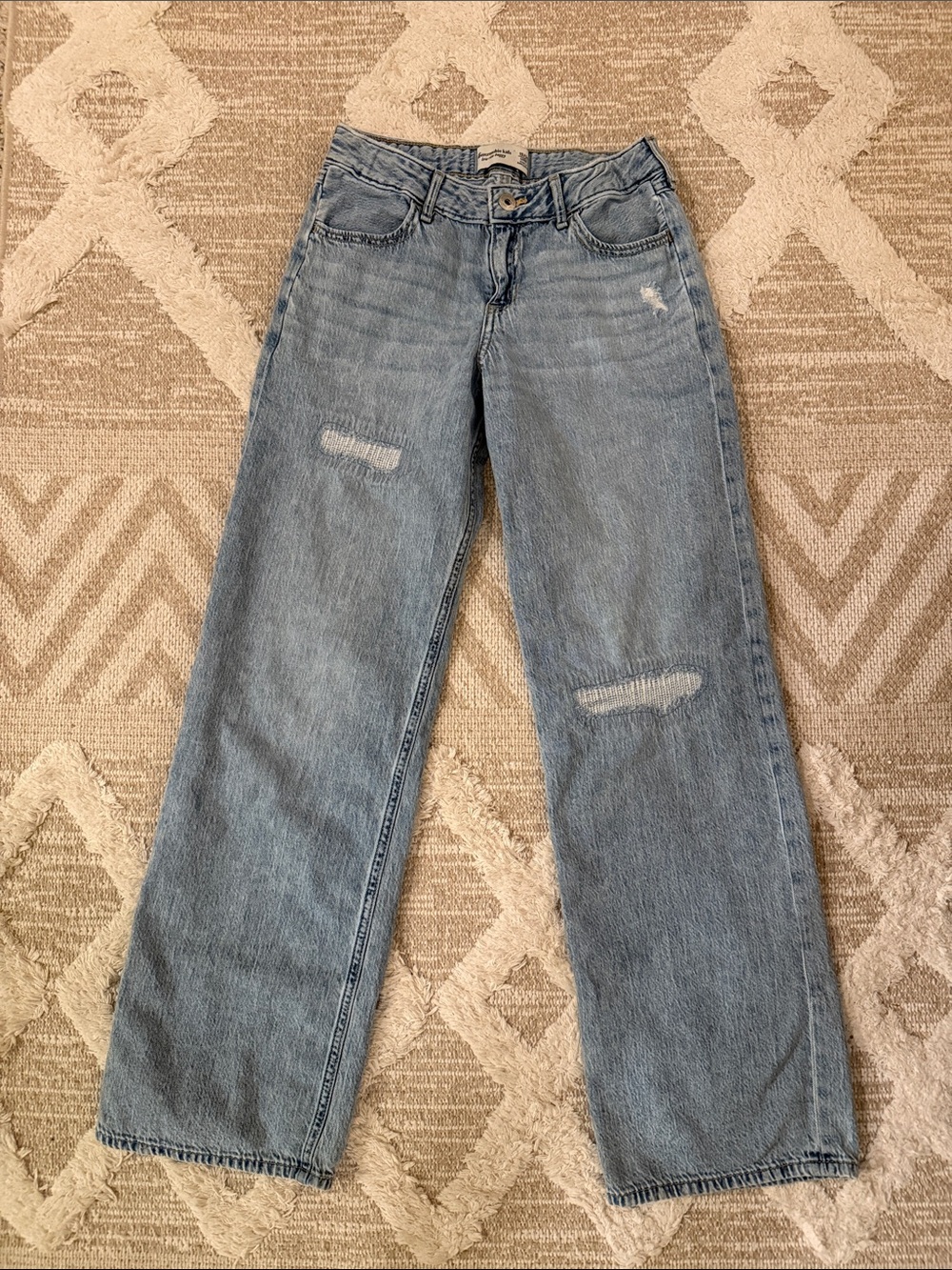 Girls Abercrombie Kids Low Rise Baggy Jeans